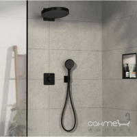 Змішувач-термостат прихованого монтажу на 2 споживачі Hansgrohe ShowerSelect Comfort Q 15586670 матовий чорний