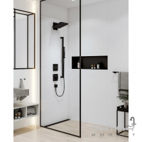 Верхний душ с настенным кронштейном Hansgrohe Pulsify E 260 2jet EcoSmart 24351670 матовый черный, 2 режима