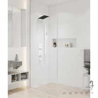 Верхний душ с настенным кронштейном Hansgrohe Pulsify E 260 2jet EcoSmart 24351700 матовый белый, 2 режима