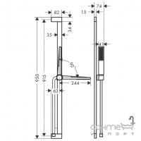 Душовий гарнітур Hansgrohe Pulsify E 100 1jet Unica 90 24380000 хром