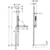 Душовий гарнітур Hansgrohe Pulsify E 100 1jet Unica 90 24382000 хром