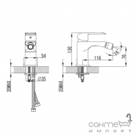 Змішувач для біде Omnires Sacramento White SC2320CRB білий/хром