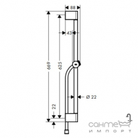 Душова штанга + шланг для душу 160cm Hansgrohe Pulsify 24400670 матовий чорний