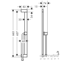 Штанга для душу з душовим шлангом Hansgrohe Unica S Puro 650 EasySlide 24402140 бронза