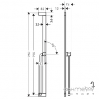 Штанга для душу з душовим шлангом Hansgrohe Unica E Puro 900 EasySlide 24403000 хром