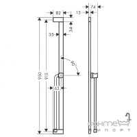 Штанга для душа с душевым шлангом Hansgrohe Unica S Puro 900 EasySlide 24405000 хром