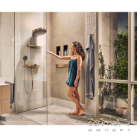 Верхній душ-каскад з поличкою Hansgrohe Rainfinity 26243990 золото