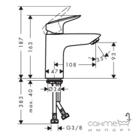 Смеситель для раковины Hansgrohe Logis 100 71101670 матовый черный