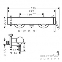 Смеситель для душа Hansgrohe Tecturis S 73622000 хром