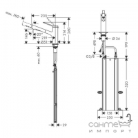 Смеситель для кухни с вытяжным изливом Hansgrohe Zesis M33 KM 150 2j sBox 74821800 нержавеющая сталь