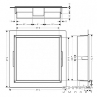 Вбудована квадратна ніша з рамою для душових зон Hansgrohe XtraStoris Original 300 колір на вибір