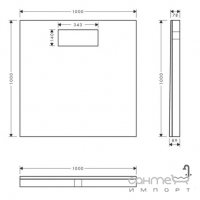 Квадратное основание для точечного душевого трапа под плитку Hansgrohe Raindrain Board 100x100 56256000