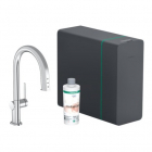 Змішувач для кухні + стартовий комплект Hansgrohe Aqittura M91 SodaSystem 210 1j sBox 76838000 хром