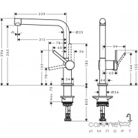 Смеситель для кухни Hansgrohe Talis M54 KM 270 1j 72840340 черный матовый хром