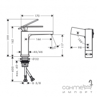 Смеситель для раковины Hansgrohe Tecturis E 110 CoolStart 73016140 бронза