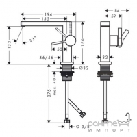 Смеситель для раковины с донным клапаном push-open Hansgrohe Tecturis E 110 Fine CoolStart 73024140 бронза