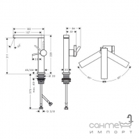 Смеситель для раковины высокий, с донным клапаном push-open Hansgrohe Tecturis E 210 Fine CoolStart 73063000 хром