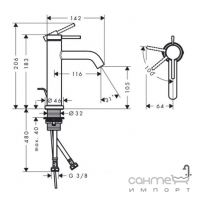 Змішувач для раковини з донним клапаном Hansgrohe Tecturis S 110 CoolStart 73318000 хром