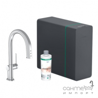 Змішувач для кухні + стартовий комплект Hansgrohe Aqittura M91 SodaSystem 210 1j sBox 76838000 хром