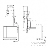 Змішувач для кухні + стартовий комплект Hansgrohe Aqittura M91 SodaSystem 210 1j sBox 76838000 хром