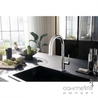 Змішувач для кухні + стартовий комплект Hansgrohe Aqittura M91 SodaSystem 210 1j sBox 76838000 хром