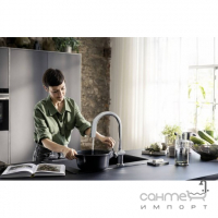 Змішувач для кухні + стартовий комплект Hansgrohe Aqittura M91 SodaSystem 210 1j sBox 76838000 хром