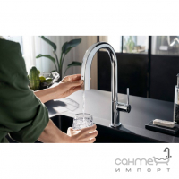 Змішувач для кухні + стартовий комплект Hansgrohe Aqittura M91 SodaSystem 210 1j sBox 76838000 хром