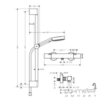 Смеситель-термостат с душевым гарнитуром Hansgrohe Pulsify Select S EcoSmart 65 Ecostat Fine 24262670 матовый черный