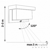 Настенный уличный светильник с датчиком движения, освещенности и солнечной батареей Goldlux Tony Pir LED 6500K 325464 