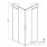 Квадратная душевая кабина Eger Viz New VZ 599-055WZ/1 профиль белый/стекло Zuzmara