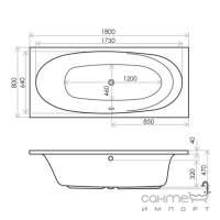 Акрилова ванна з ніжками Radaway Dia 180x80 WA1-05-180x080US