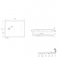 Прямоугольный душевой поддон из искусственного камня PAA Lettera 1200x1000 KDPLET100X120/xx белый матовый