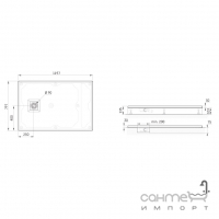 Прямоугольный душевой поддон из искусственного камня PAA Lettera 1200x800x30 цвета в ассортименте