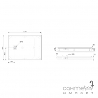 Прямоугольный душевой поддон из искусственного камня PAA Lettera 1200x900 DPLET90X120/xx белый матовый