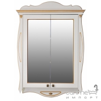 Шкаф зеркальный Атолл (Ольвия) Ривьера dorato (дорато - белый, патина золото)
