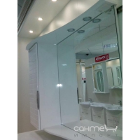 Зеркальный шкаф для ванной комнаты Атолл (Ольвия) Бавария белый глянец